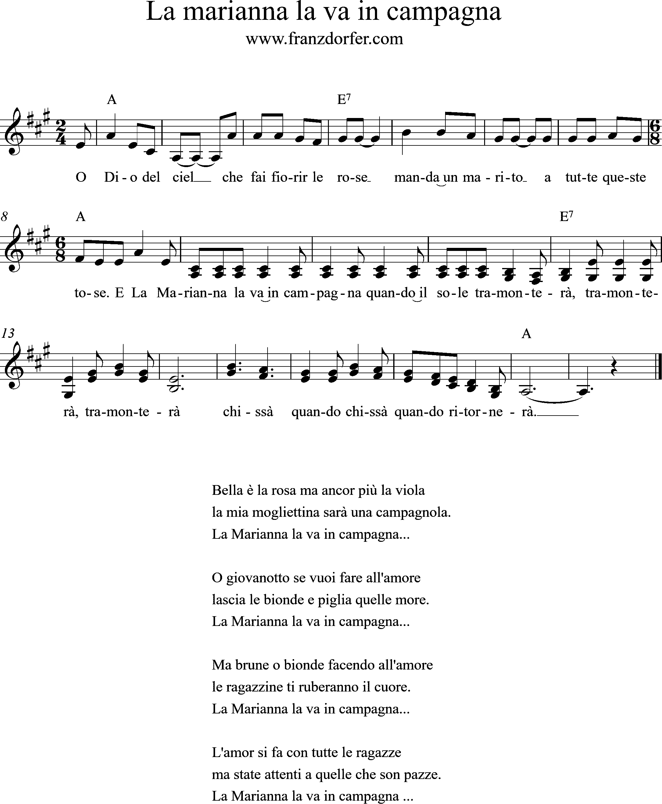 partitura , A-Dur